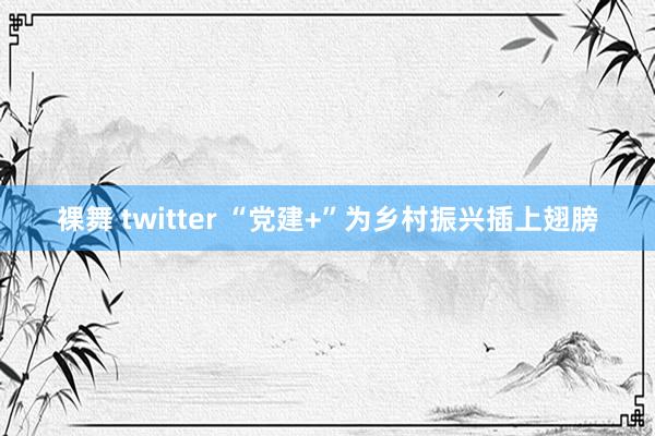 裸舞 twitter “党建+”为乡村振兴插上翅膀