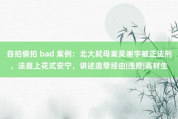 自拍偷拍 bad 案例：北大弑母案吴谢宇被正法刑，法庭上花式安宁，讲述造孽经由|违规|高材生