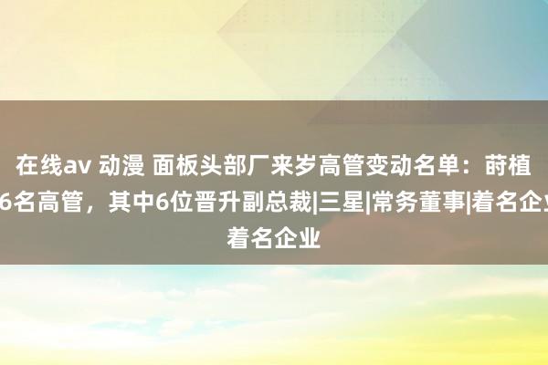 在线av 动漫 面板头部厂来岁高管变动名单：莳植16名高管，其中6位晋升副总裁|三星|常务董事|着名企业